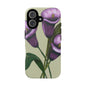 Floral Phone Case - Tough Cases, Purple Flower Design, Cell Phone Accessories, Gift for Her, Nature Lover Essentials