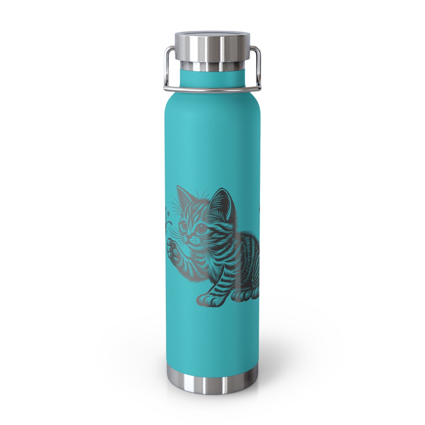 Cat and Butterfly Insulated Water Bottle, Cute Animal Flask, Travel Mug, Gift for Cat Lovers, Eco-Friendly Beverage Container