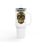 Gothic Skull Insulated Travel Mug, 40oz - Perfect for Coffee, Gifts, Halloween,
