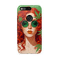 Vibrant Phone Case with Retro Greenery Design, Trendy Case for Casual Look, Gift for Her, Summer Vibes, Unique Phone Accessory