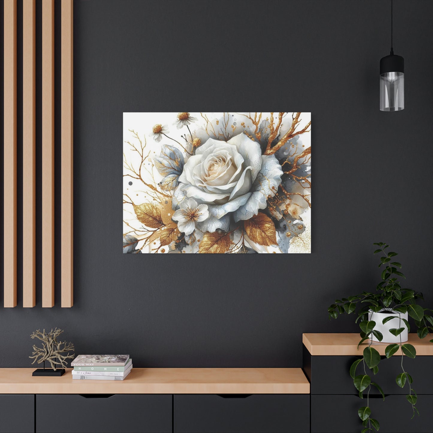 Matte Canvas, Stretched, 1.25" - Gold and Black