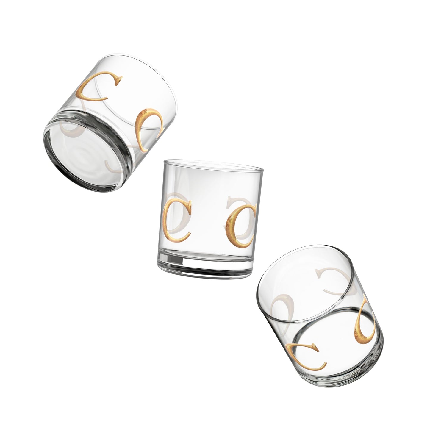 Elegant Monogrammed Rocks Glass | Personalized Whiskey Glass Letter C