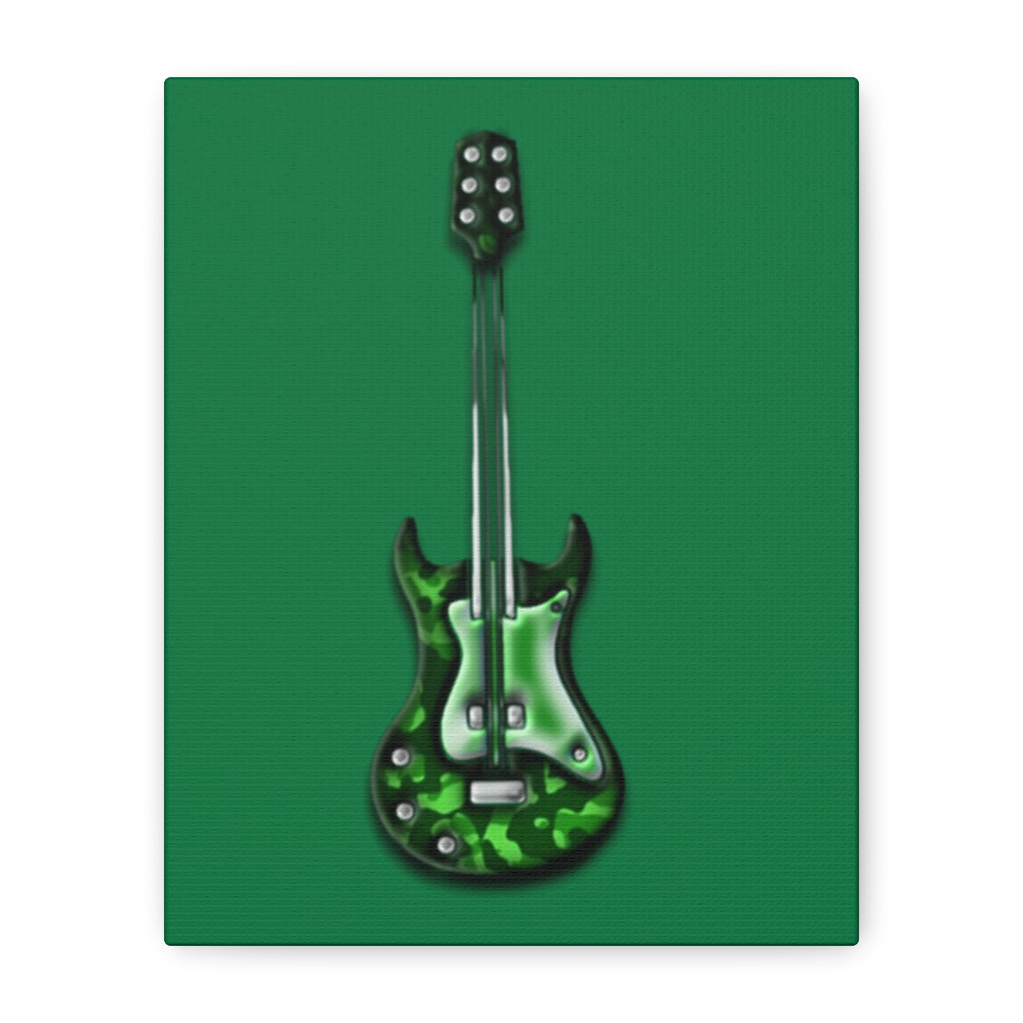 Green Electric Guitar Canvas Art, Music Wall Decor, Rock n Roll Gift, Guitar Lover's Art, Stretched Green Canvas, Home Theater Decor