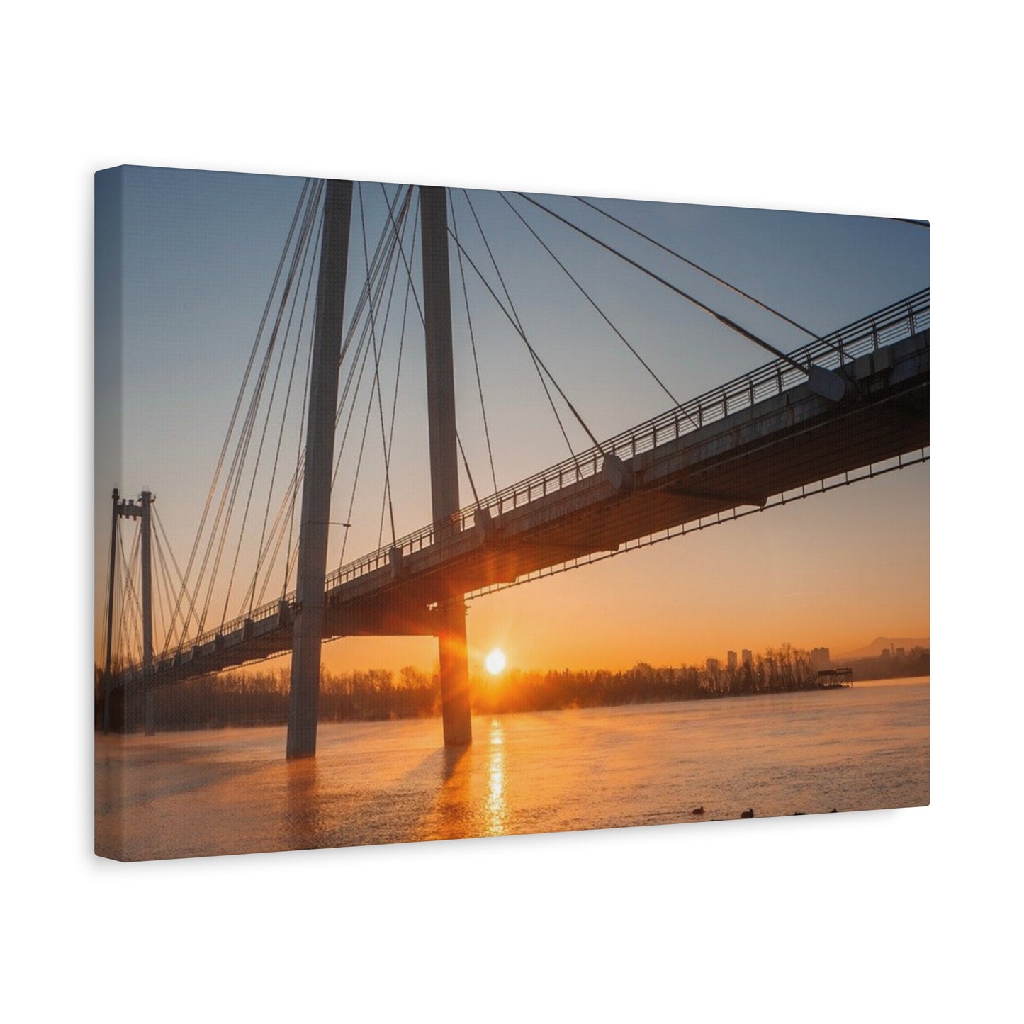 Sunrise Bridge Canvas Wall Art — Matte Stretched Canvas