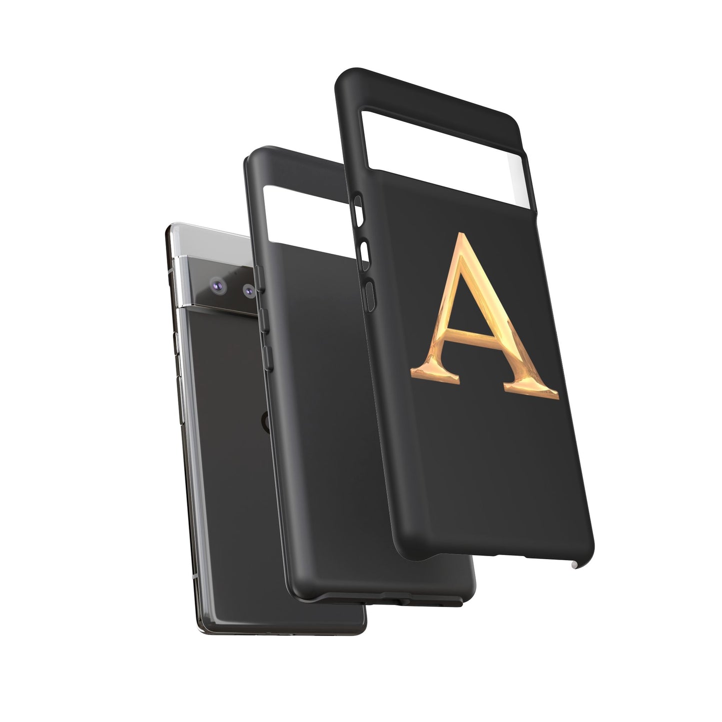 Custom Phone Case with Gold Letter A, Monogrammed Gift, Tough Protective Case, Personalized Phone Accessory, Unique Phone Cover