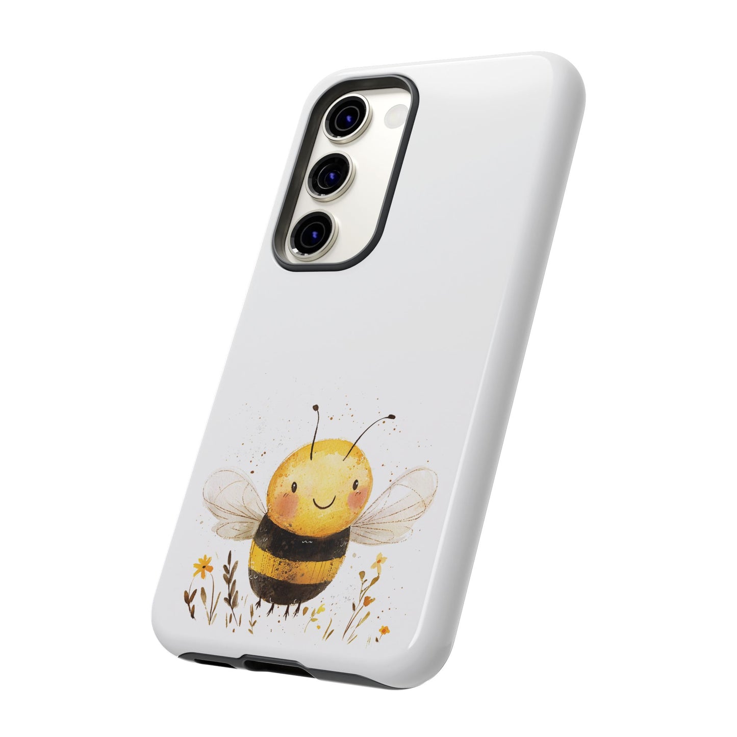 Bee Phone Case, Cute Bee Design, Tough Phone Cover, Gift for Nature Lovers, Floral Bee Mobile Case, Bee-themed Accessory