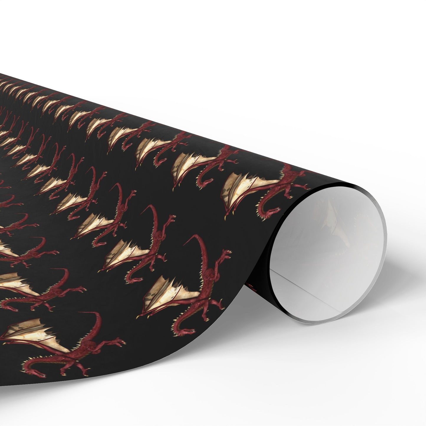 Dragon Pattern Wrapping Paper Roll — Dark Fantasy Gift Wrap