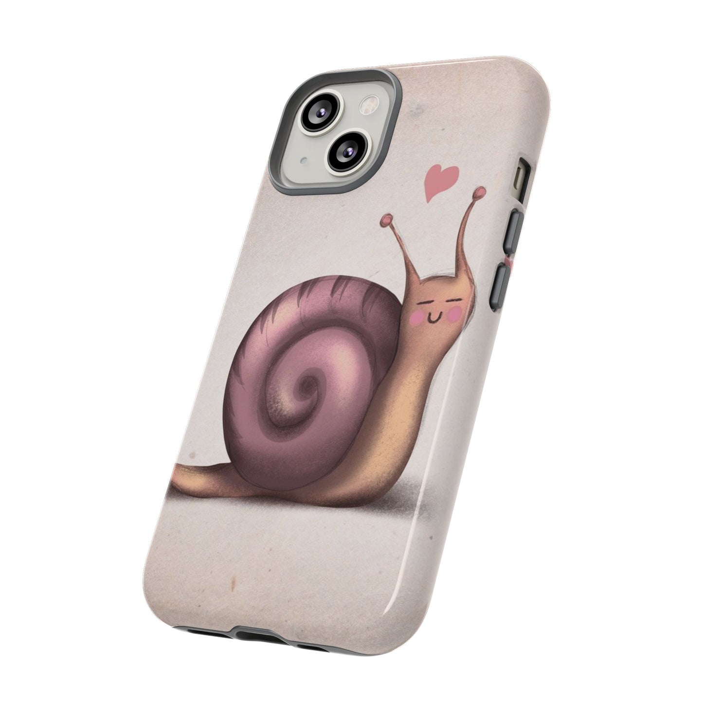 Cute Snail Phone Case — Pink Heart Cartoon Protective iPhone Cover