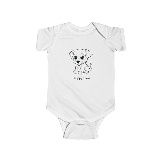 Puppy Love Baby Bodysuit, Cute Infant Outfit, Newborn Gift