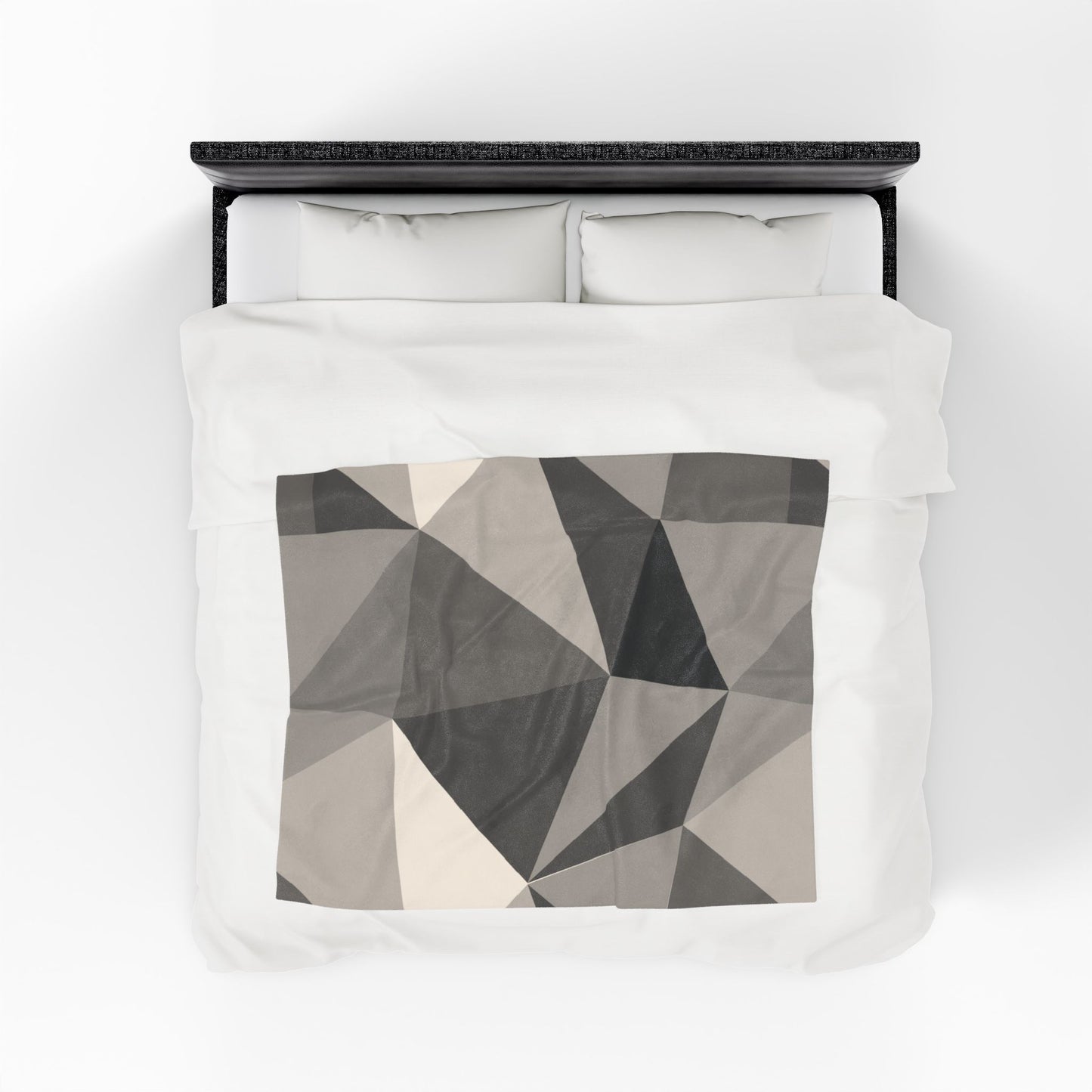 Cozy Geometric Velveteen Plush Blanket | Soft Throw for Home Decor, Gift for Homeowners, Minimalist Design, Perfect for Cozy Nights