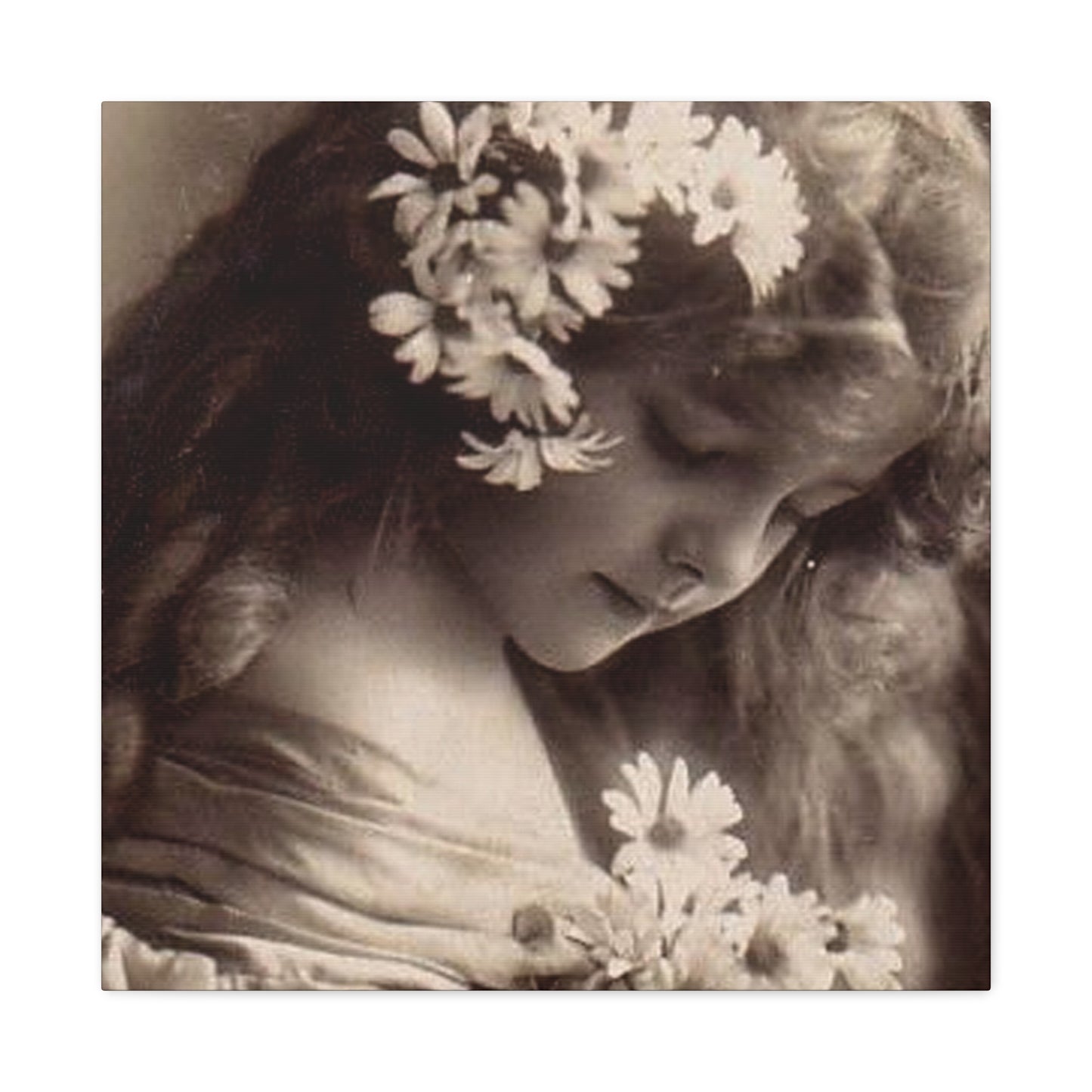 Vintage Floral Portrait Canvas