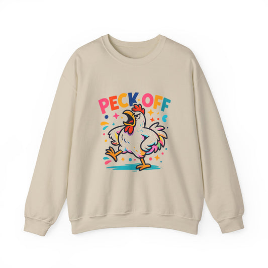 Peck Off Crewneck Sweatshirt – Funny Chicken Graphic Pullover
