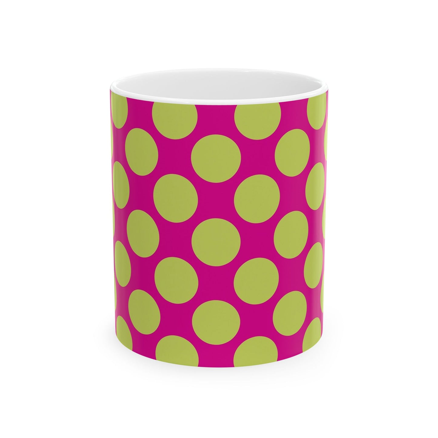 Vibrant Polka Dot Ceramic Mug - Fun Coffee Cup, Colorful Drinkware Home Decor,