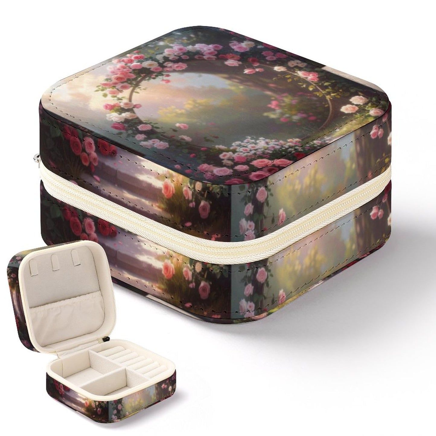 Box Organizer for Jewelry Rose Circle