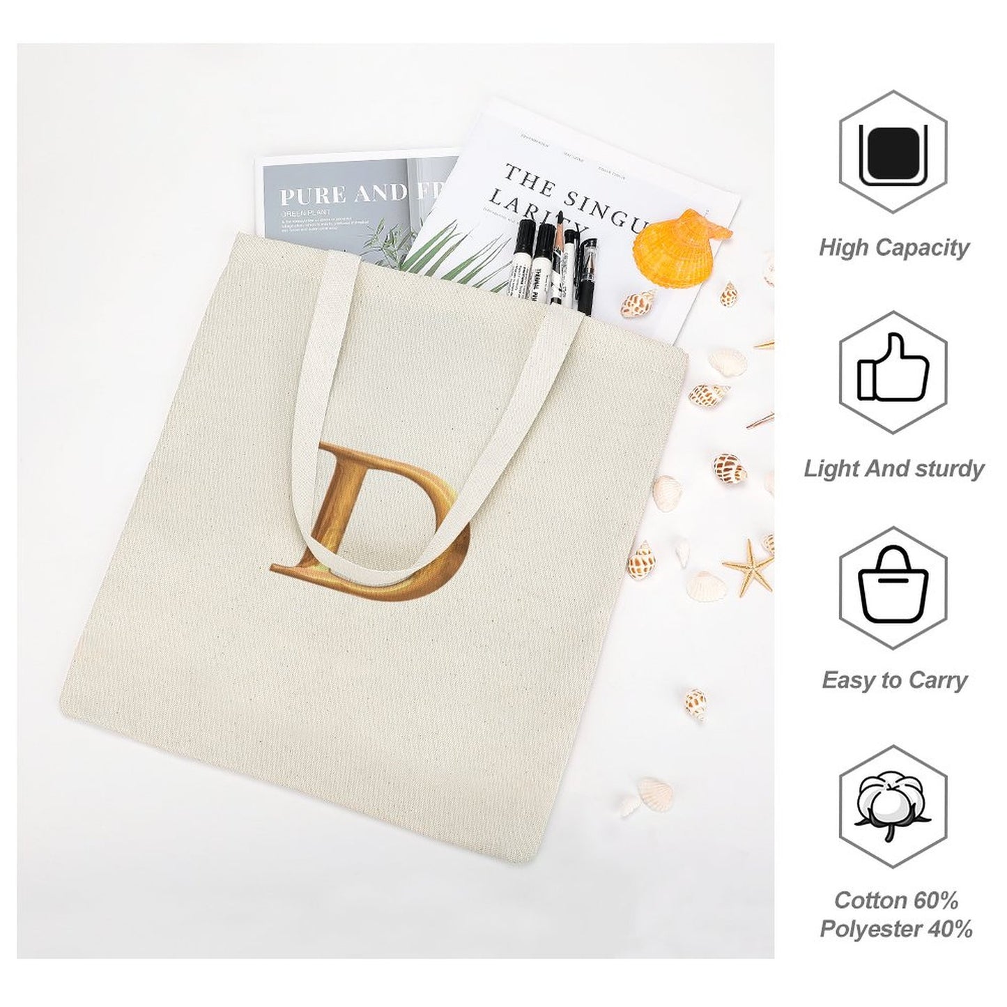 Canvas Tote Bag-13.4"x15.8"/34x40cm