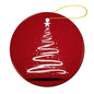 Round Christmas Ceramic Ornament (Glossy Surface) - Tree