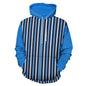Men's Cool Hoodie with Double-layer Cap Blue Stripes