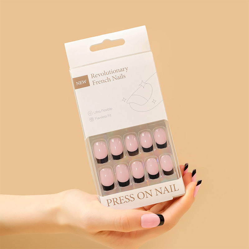 30 Boxed Classic French Wearing Nail Premium Narrow Nail Nail Pads Cross-border Hot Sale Removable Nail Patches – Image 11