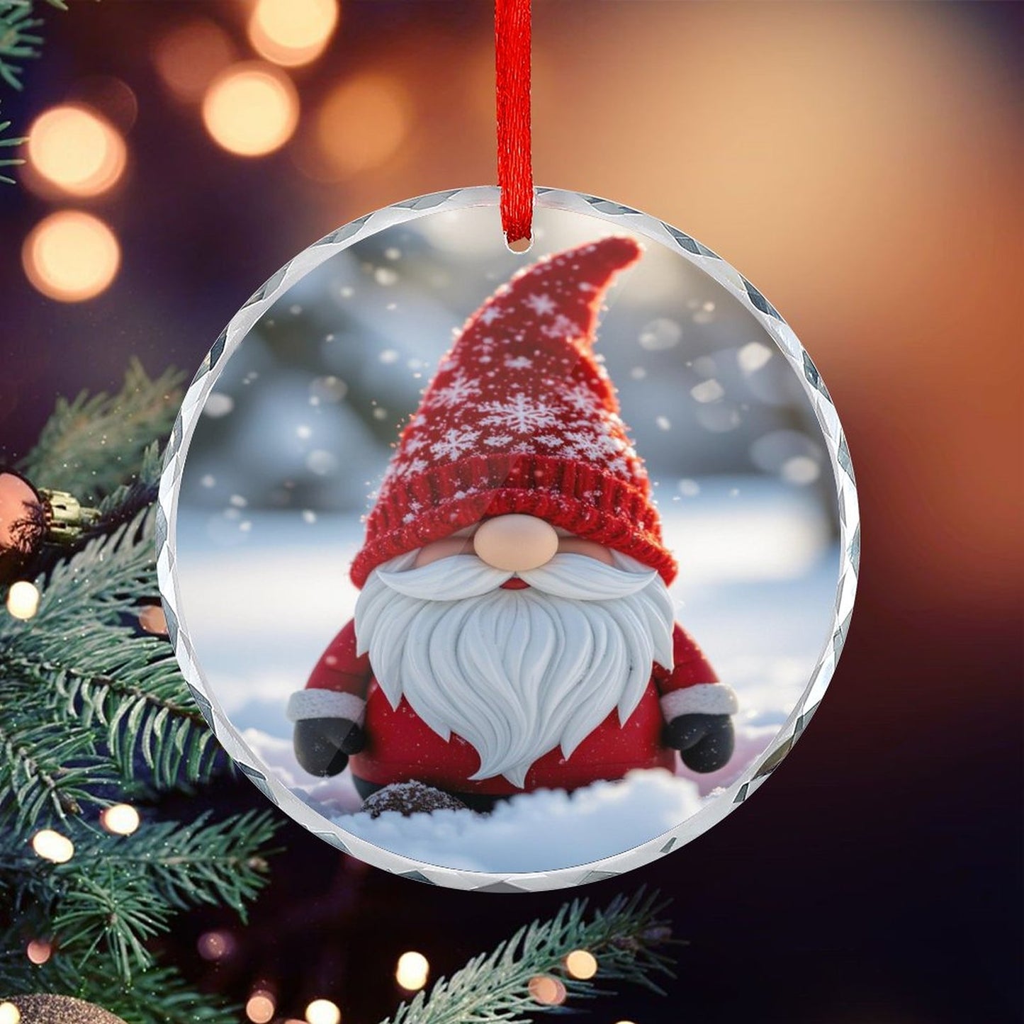 Glass Circular Ornament Pendant