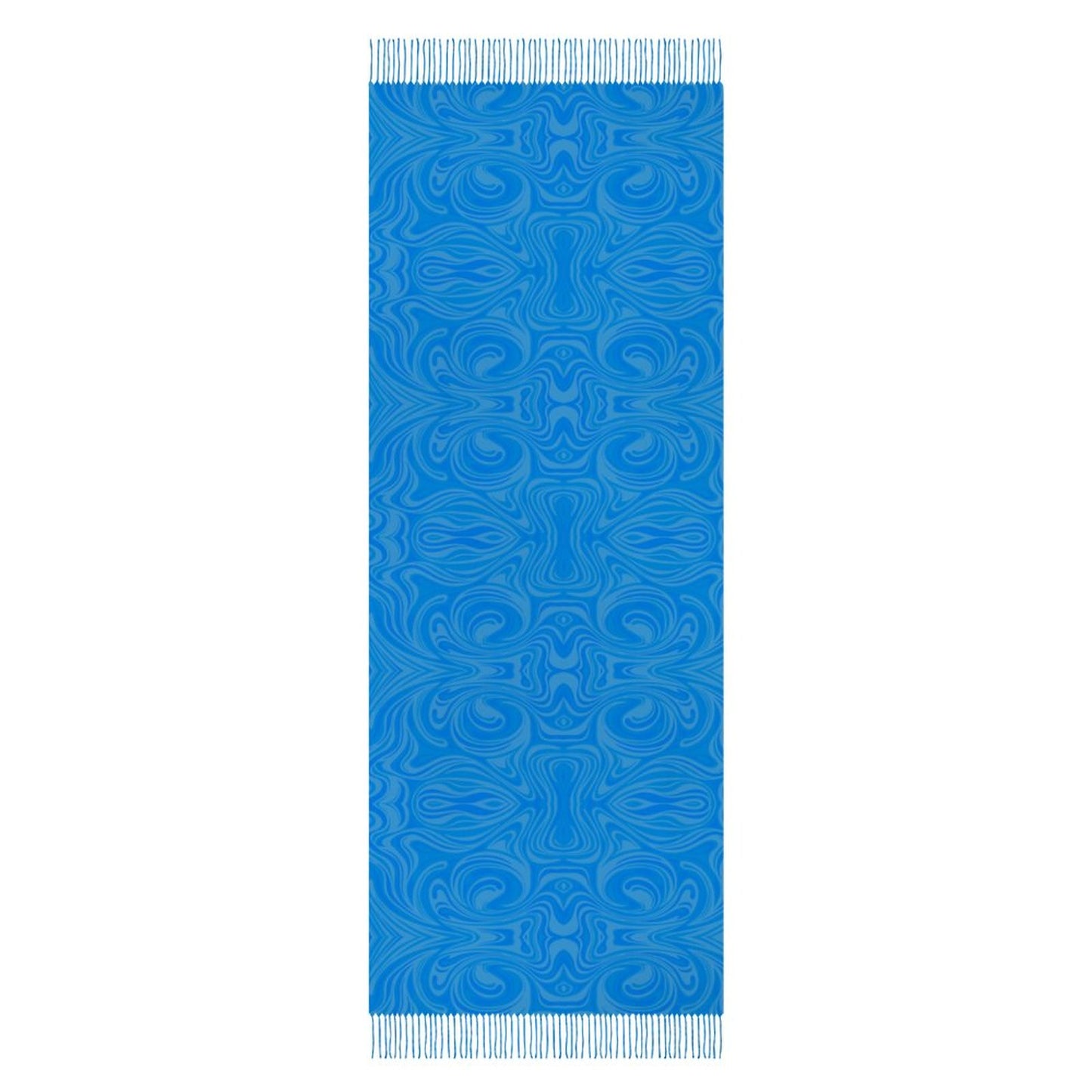 Cashmere-like Tassel Scarf Blue