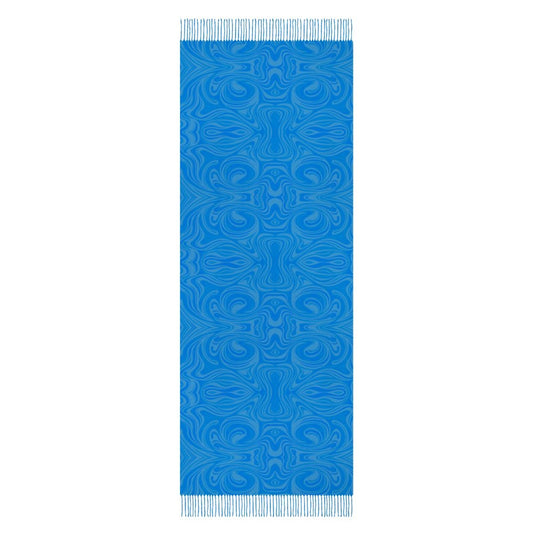 Cashmere-like Tassel Scarf Blue