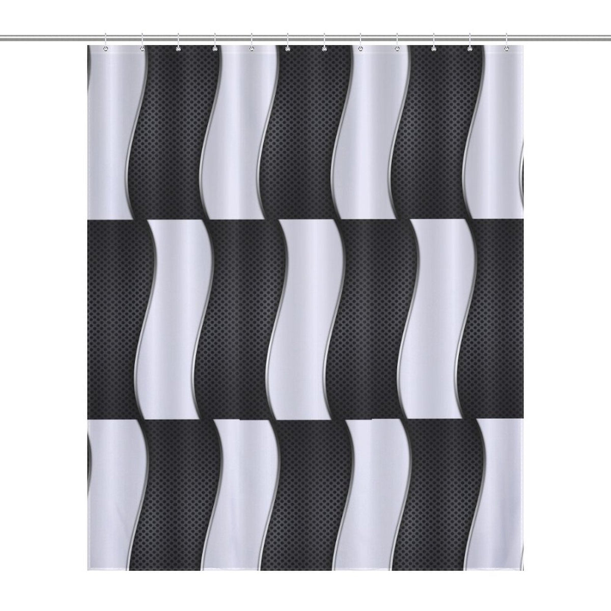 Black and white shower curtain