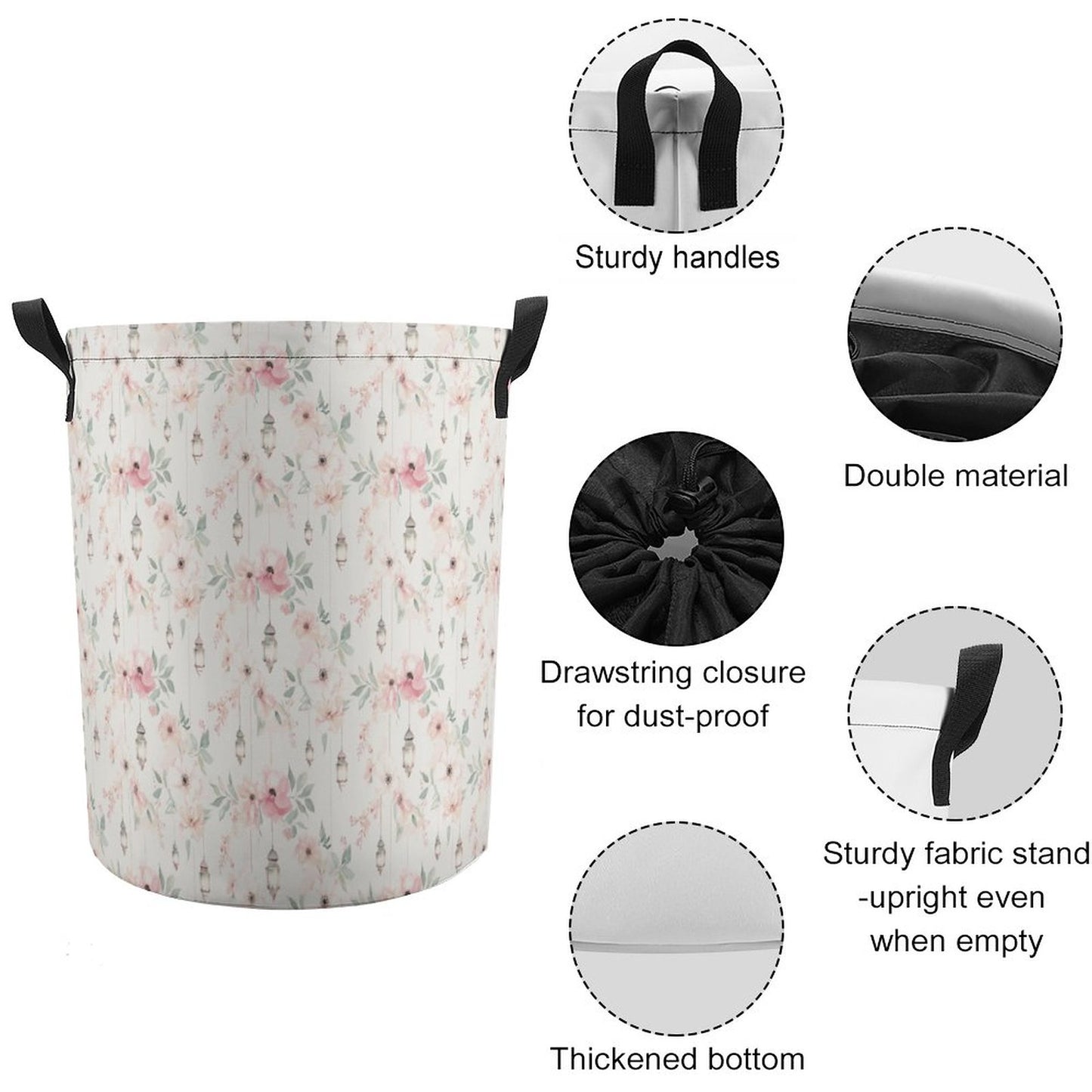 Drawstring collapsible Laundry Basket