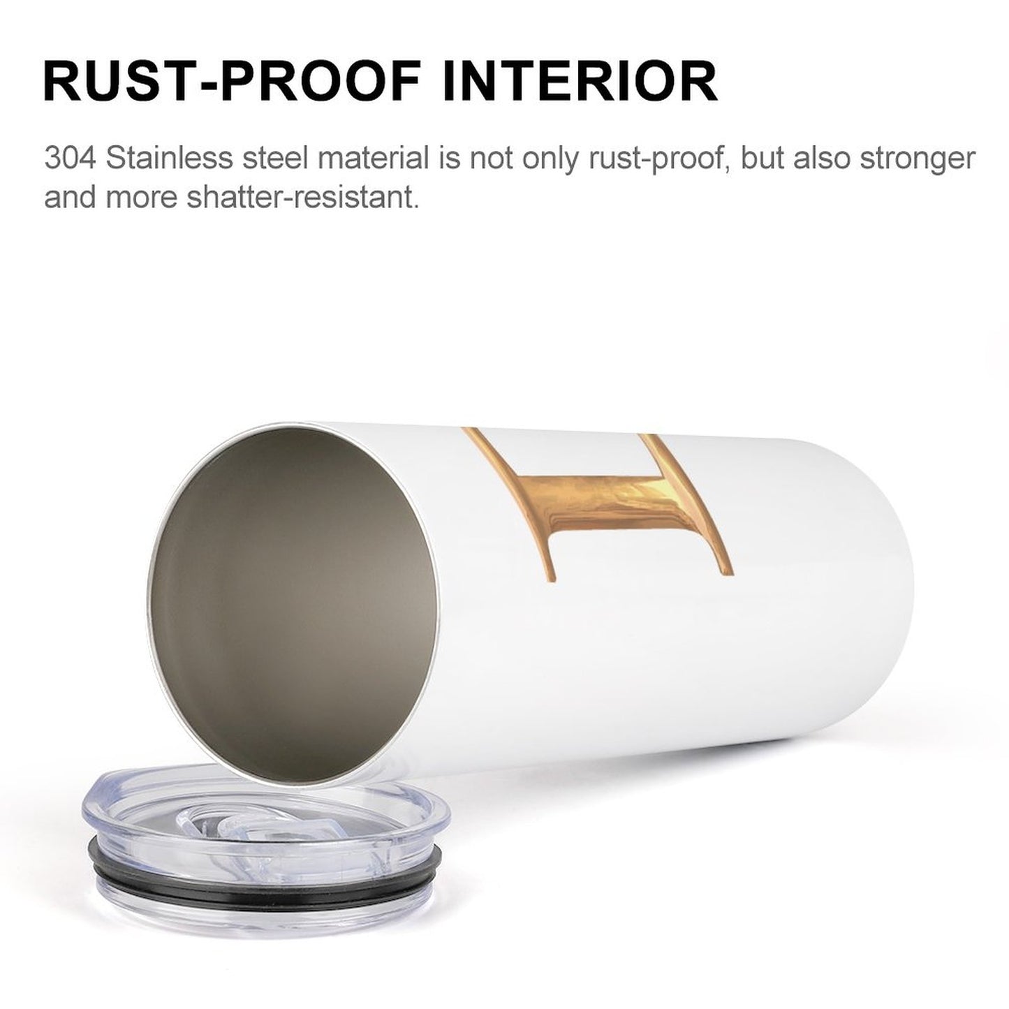 20oz Skinny Stainless Steel Straight Cup-With Lid