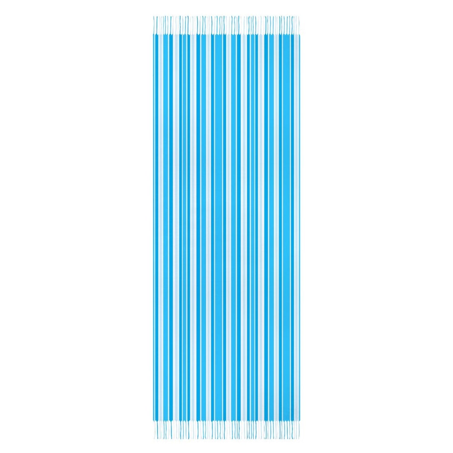 Cashmere-like Tassel Scarf Blue Stripes