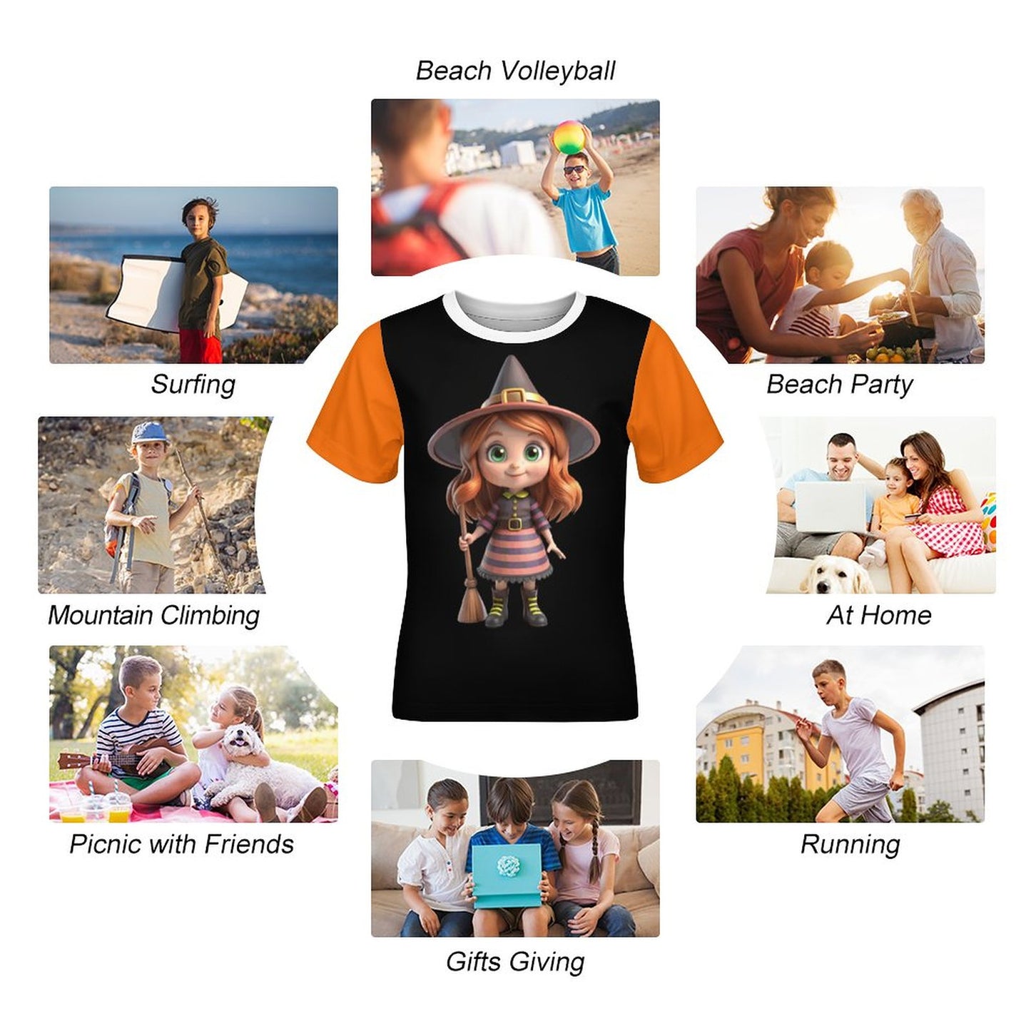 Halloween Cotton Children's Short Sleeve T-shirt