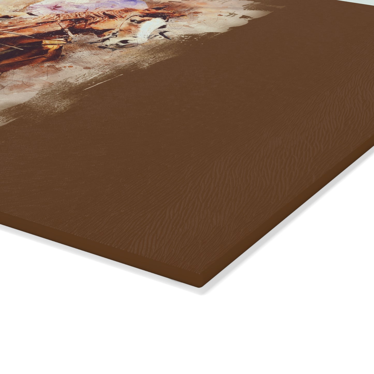 Rustic Horseback Riding Glass Cutting Board
