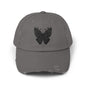 Black Distressed Butterfly Cap | Stylish Unisex Hat for Everyday Wear, Perfect Gift for Birthdays, Fashion Statement