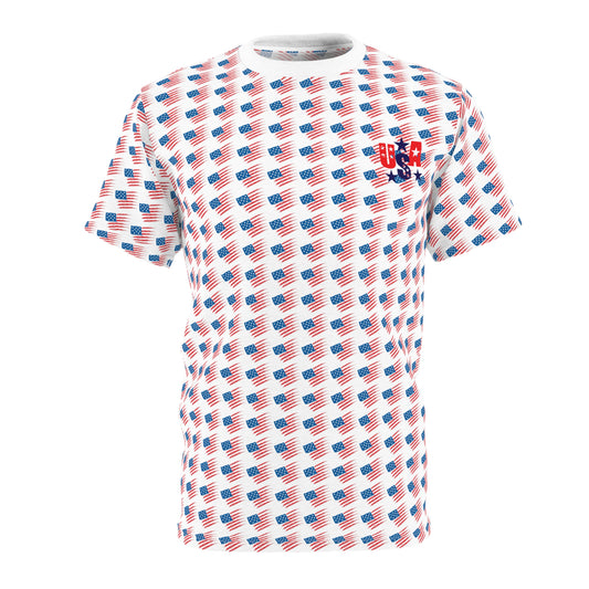 USA Flag Unisex Tee | Patriotic 4th of July Shirt, Independence Day Outfit, Red White Blue Top, Memorial Day Attire, Gift for Veterans