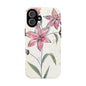 Floral Phone Case with Elegant Pink Lilies, Cute Floral Accessories, Phone Protection, Gift for Her, Stylish Cell Phone Cover