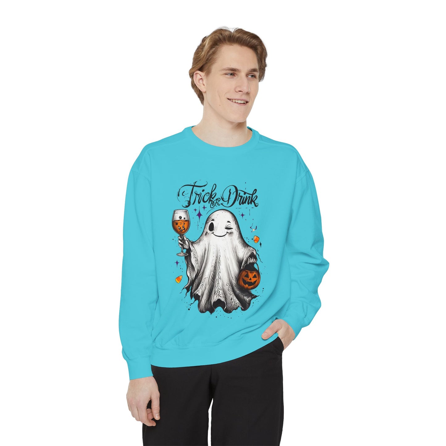 Spooky Ghost Sweatshirt | Trick or Treat Apparel, Halloween Gift, Cozy Unisex Top, Fall Fashion, Casual Wear