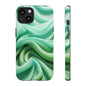 Stylish Phone Case, Tough Case, Green Abstract Design, Cell Phone Cover, Unique Gift, Trendy Accessory
