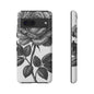 Elegant Floral Phone Case - Tough Cases, Black Rose Design, Floral Phone Cover, Stylish Phone Accessory, Gift for Her, Mother's Day