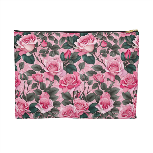 Floral Accessory Pouch - Perfect for Travel, Makeup, and Organizing, Gifts for Her, Bridal Accessories, Rose Pattern Clutch