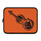 Violin Laptop Sleeve, Music Lover Gift, Orange Sleeve for Musicians, Stylish Tech Accessory, Perfect for School and Work