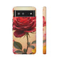 Floral Phone Case with Red Rose Design, Tough Phone Cover, Flower Print, Gift for Her, Stylish Accessory, Floral Aesthetic