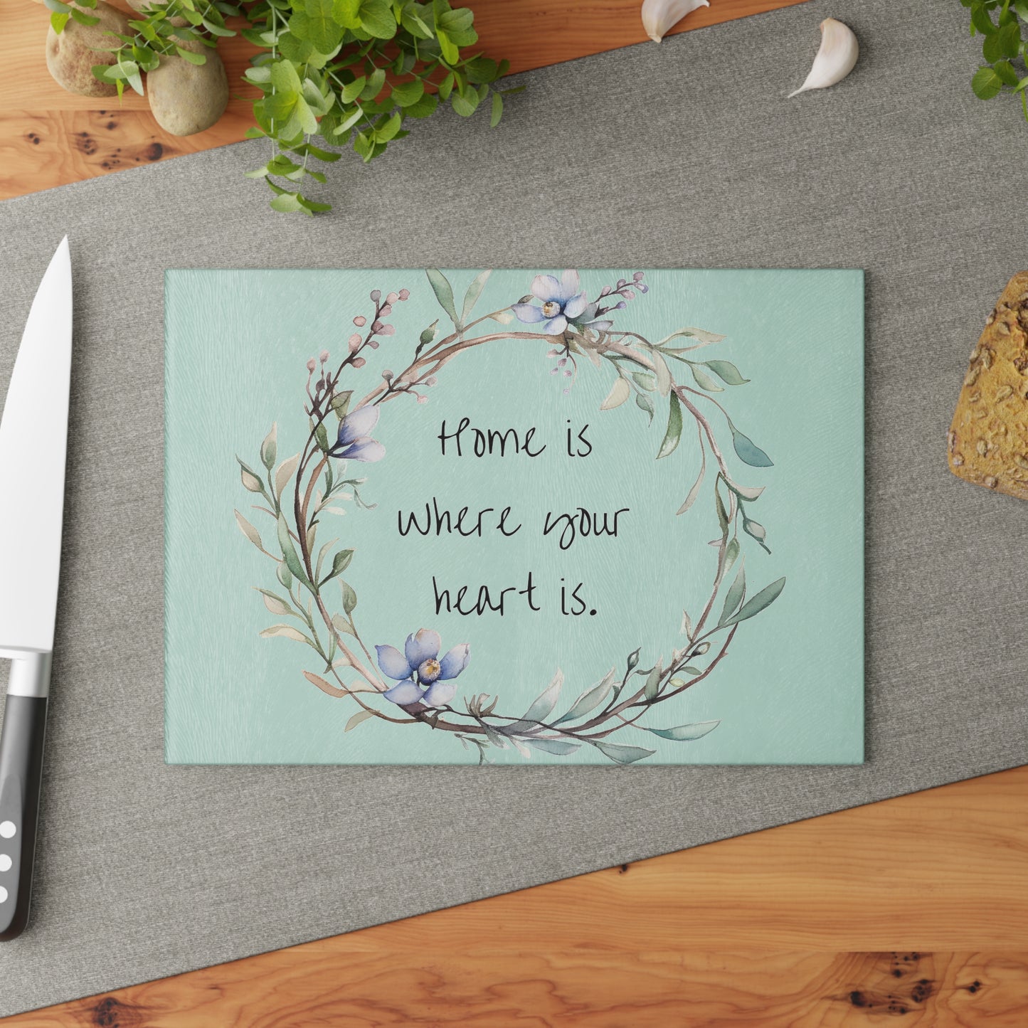 Charming Glass Cutting Board with Floral Wreath Design - Perfect for Home Decor, Housewarming Gift, Kitchen Essential, Wedding Gift, [...]