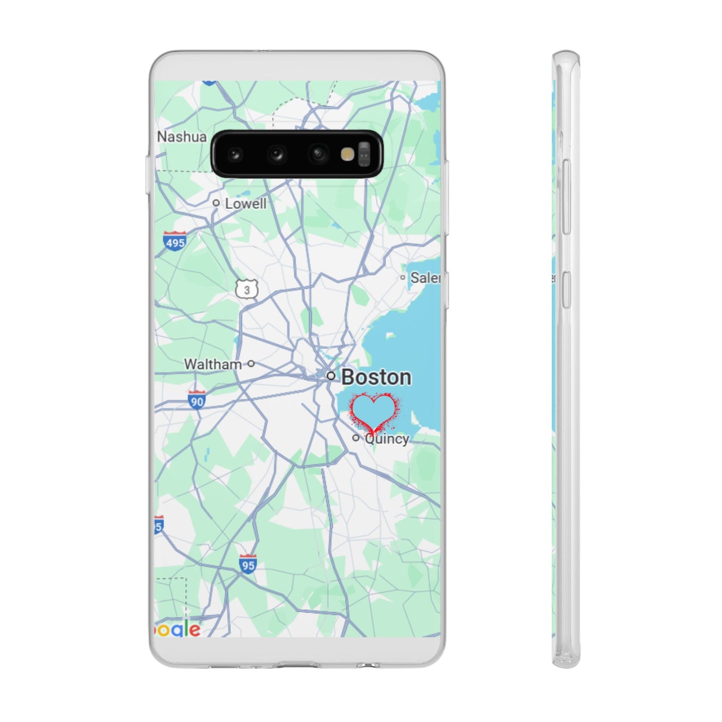 Boston Map Flexi Case for iPhone, Custom Location Phone Case, Unique Gift, Boston Heart Design, Travel Lover Accessory