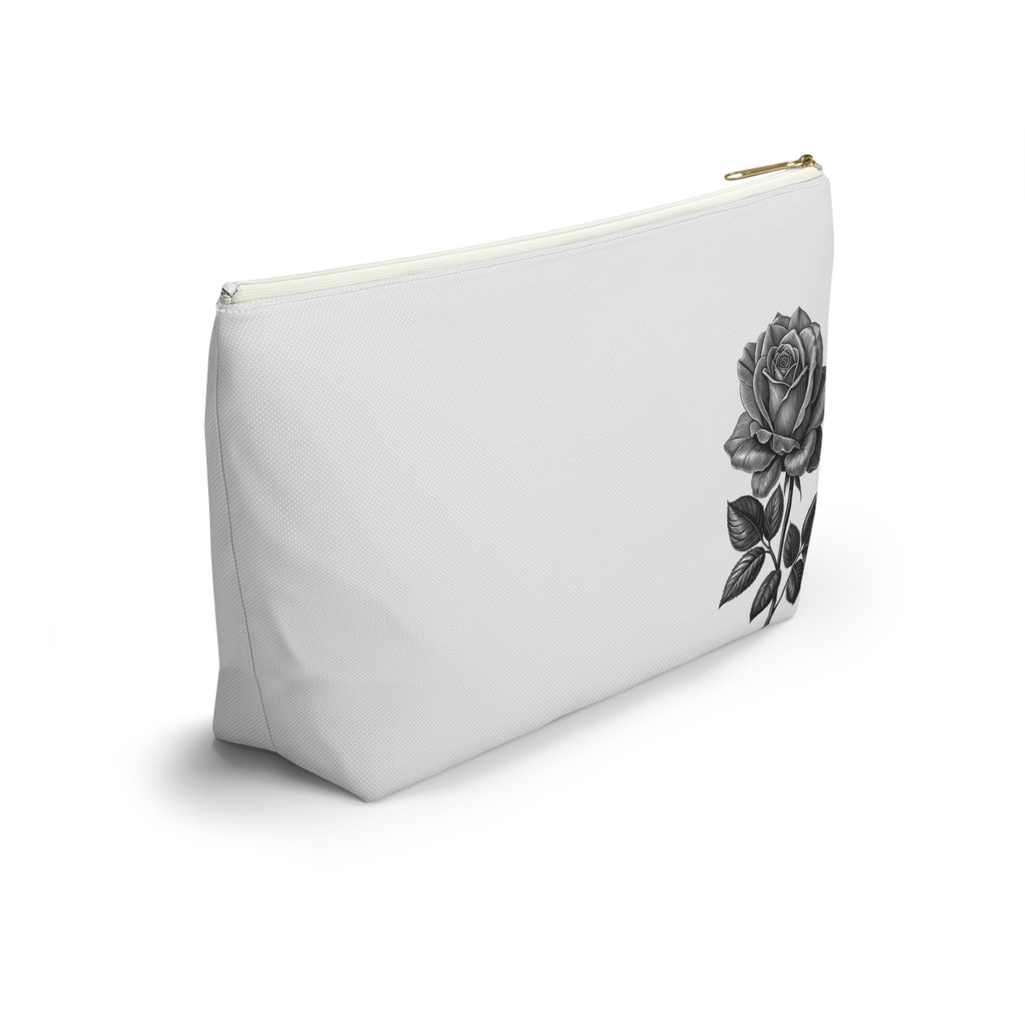 Black Rose Accessory Pouch | Makeup Bag | Travel Organizer | Gift for Her | Floral Design | Elegant Storage
