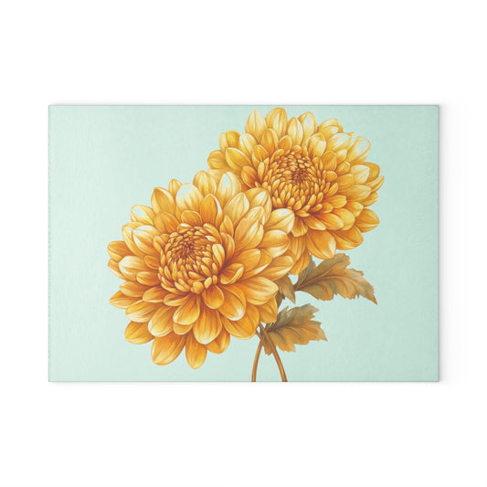 Floral Glass Cutting Board, Elegant Kitchen Decor, Gift for Chefs, Floral Home Accent, Cooking Accessory, Spring Decor