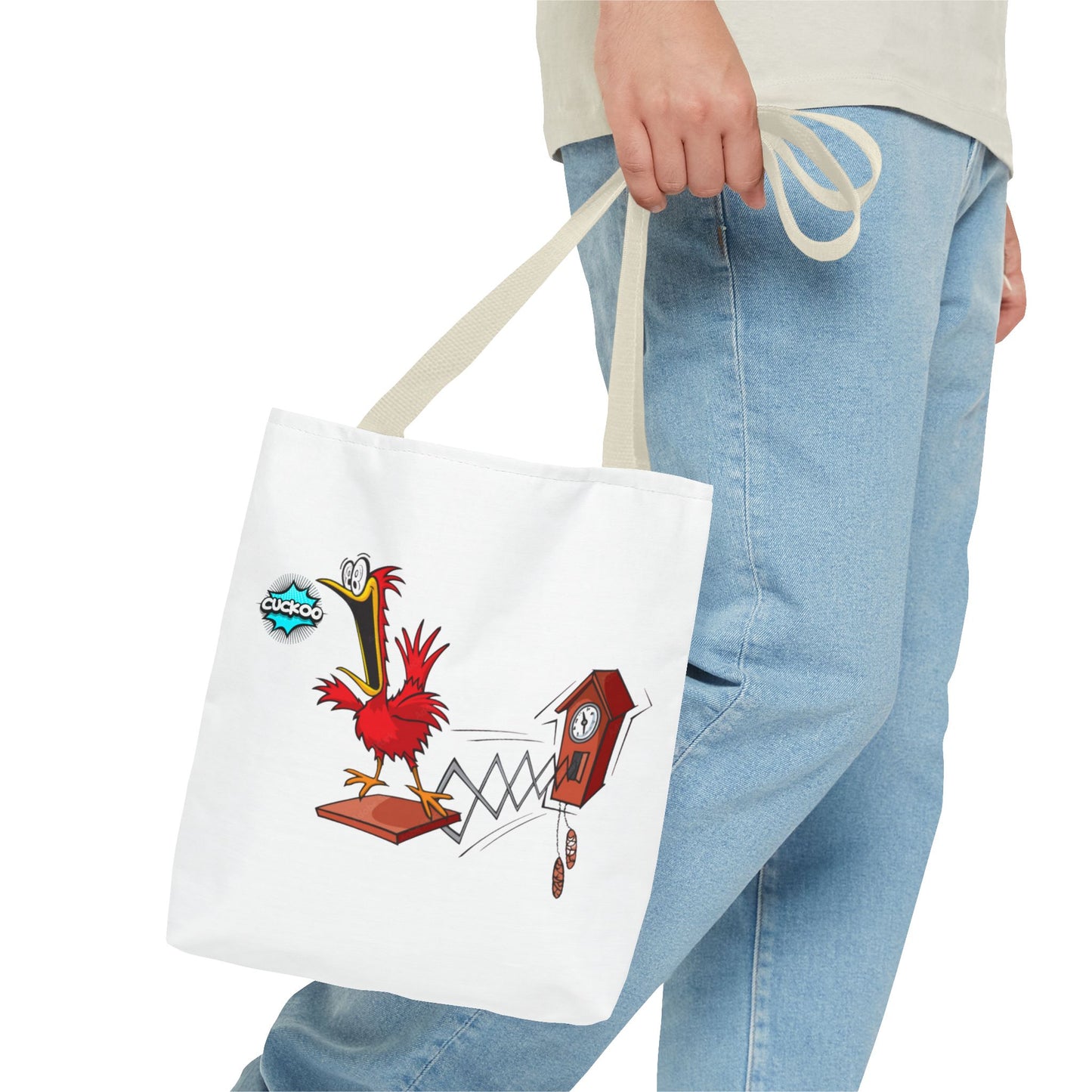 Quirky Cartoon Tote Bag, Funny Gift, Bird Lover's Bag, Everyday Use, Shopping