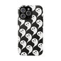 Ghost Pattern Phone Case, Cute Ghost Cell Phone Cover, Halloween Accessory, Spooky Gift, Black and White Phone Case
