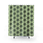 Floral Pattern Shower Curtain, Botanical Bathroom Decor, Green Floral Curtains, Modern Home Accessory, Flower Shower Curtain
