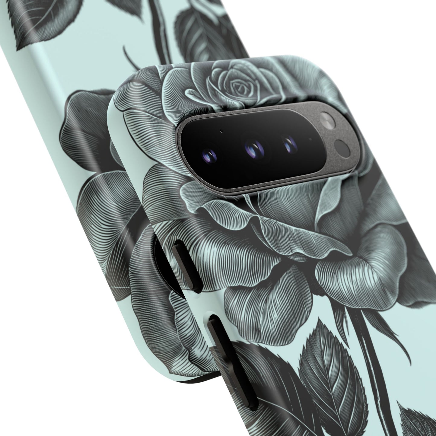 Elegant Floral Phone Case, Tough Cases for iPhones, Black Rose Design, Gift for Her, Stylish Phone Cover, Birthday Gifts