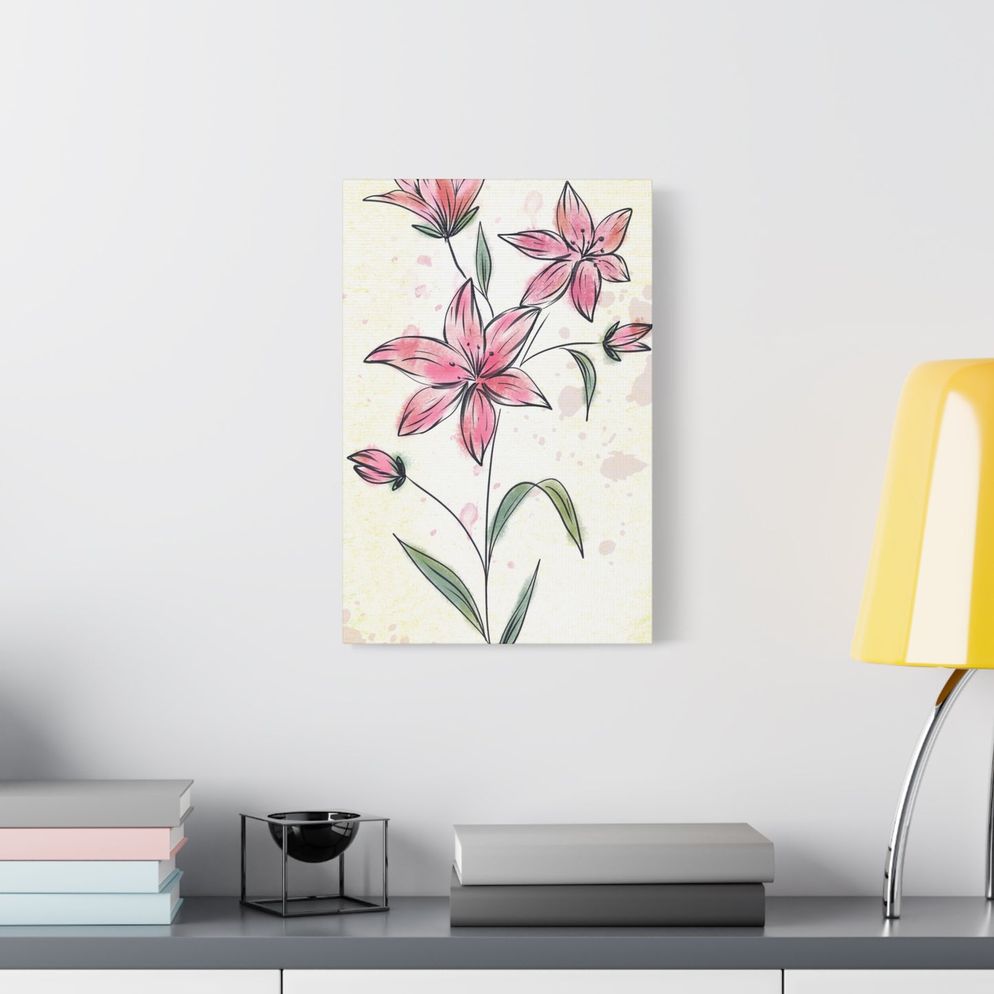 Matte Canvas, Stretched, 1.25" Tulips Pink Flowers