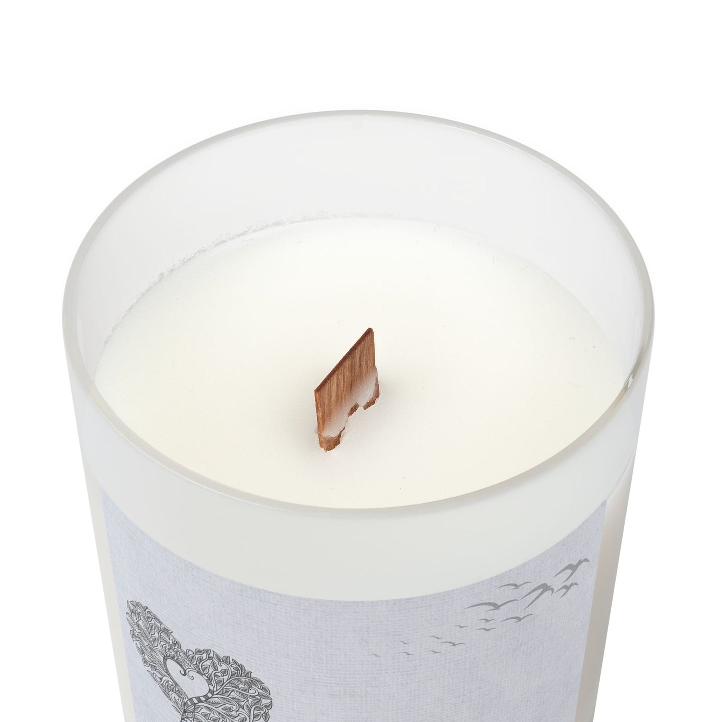 Frosted Glass Candle with Heart Tree Design, Cozy Home Decor, Gift for Mom, Relaxation, Wedding Favor, Aromatherapy, Eco-Friendly